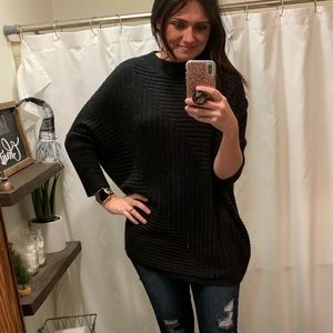 Poncho-type textured sweater